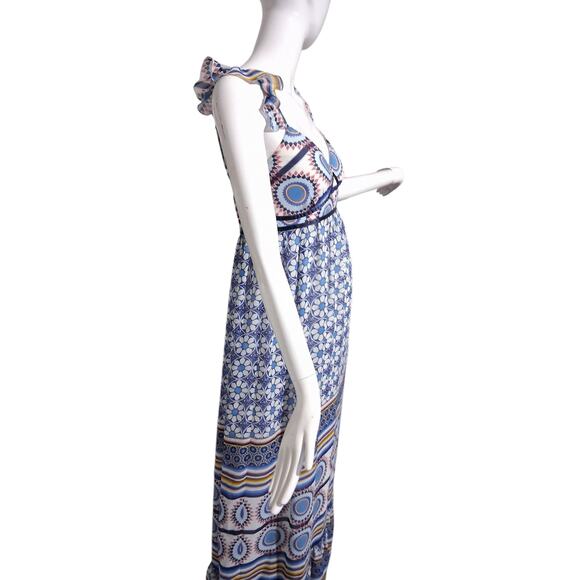 Y2K Charlotte Russe Babydoll Womens size Medium Boho Flowy Chiffon Maxi Dress - Picture 6 of 13
